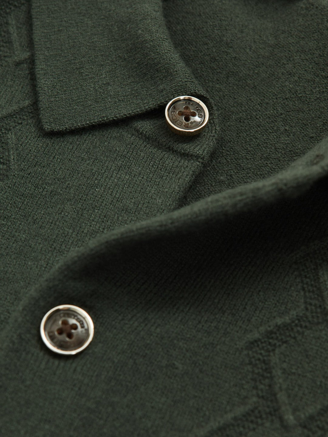 Wool V-Stitch Button-Through Cardigan in Forest Green Men | Reiss