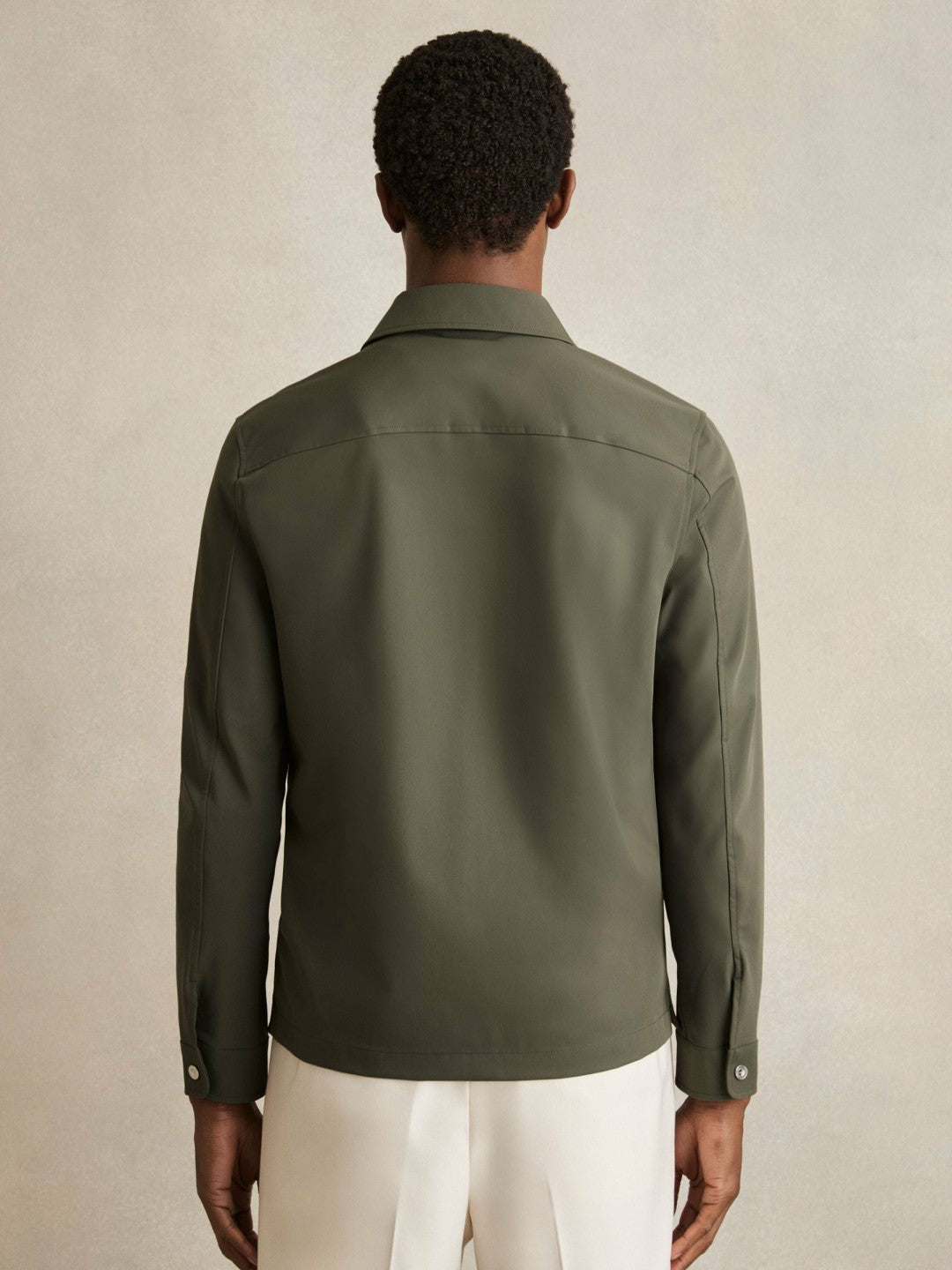 Technical Zip-Through Overshirt in Green Men | Reiss