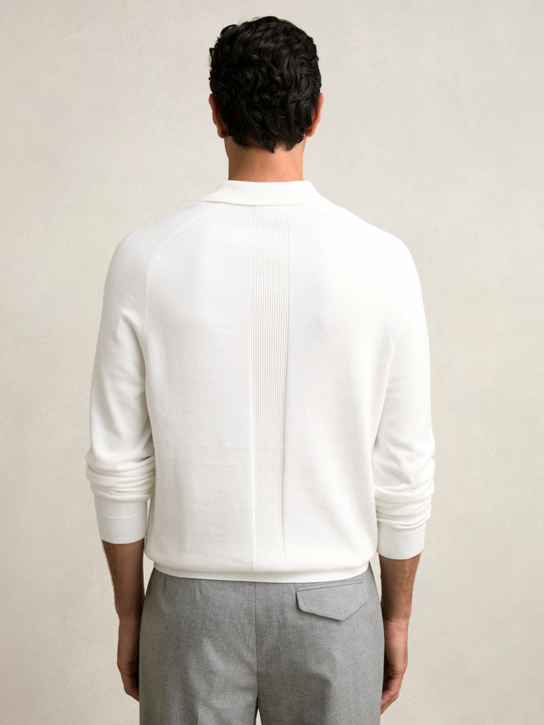 Cotton Concealed Placket Polo Shirt in White Men | Reiss