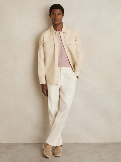 Cotton Crew Neck T-Shirt in Soft Pink Men | Reiss