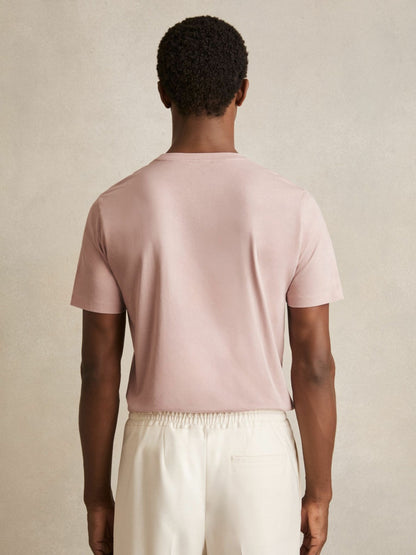 Cotton Crew Neck T-Shirt in Soft Pink Men | Reiss