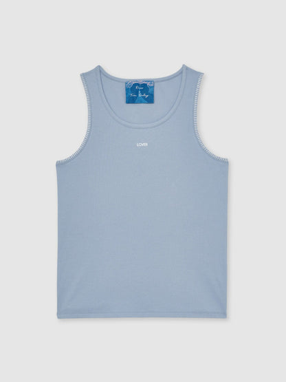 | Tom Daley Cotton Lover Vest with Stretch in Soft Blue Men | Reiss