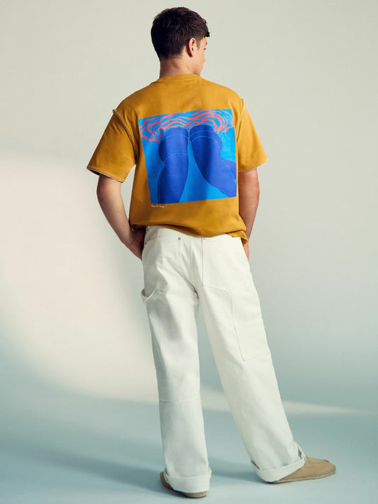 | Tom Daley Graphic-Print T-Shirt in Yellow Men | Reiss
