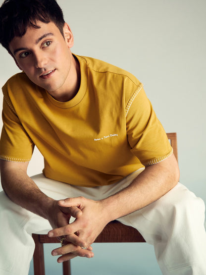 | Tom Daley Graphic-Print T-Shirt in Yellow Men | Reiss