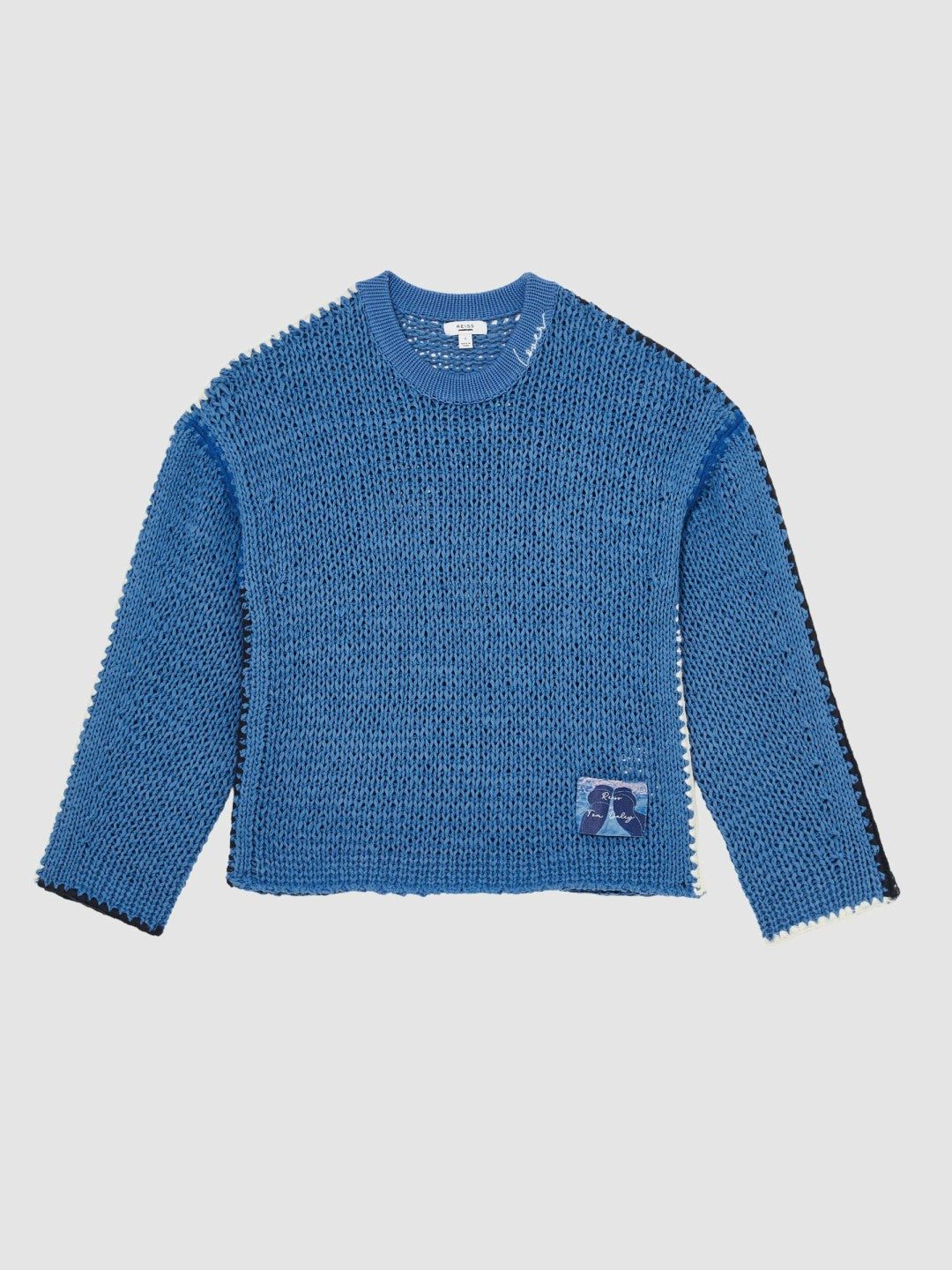 | Tom Daley Chunky Knit Jumper in Soft Blue Men | Reiss