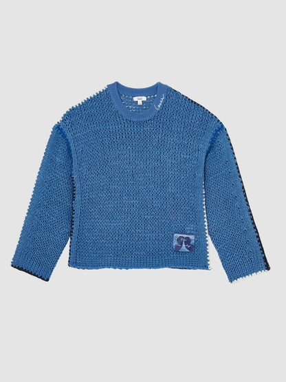 | Tom Daley Chunky Knit Jumper in Soft Blue Men | Reiss