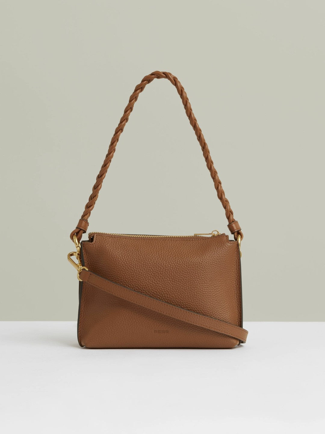 Suede Plaited-Strap Cross-Body Bag in Tan Women | Reiss
