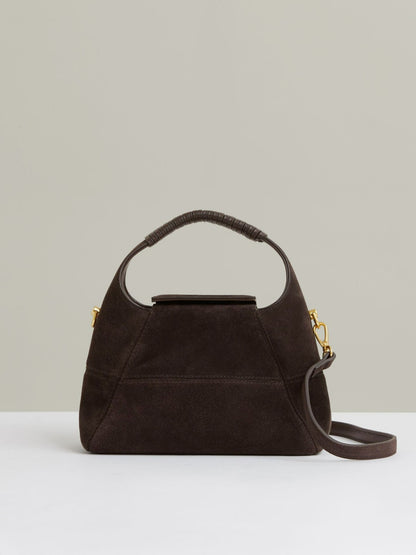 Suede Shoulder Bag in Chocolate Women | Reiss