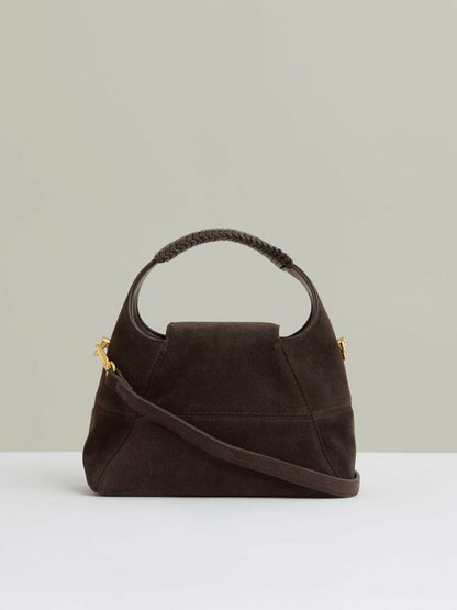 Suede Shoulder Bag in Chocolate Women | Reiss