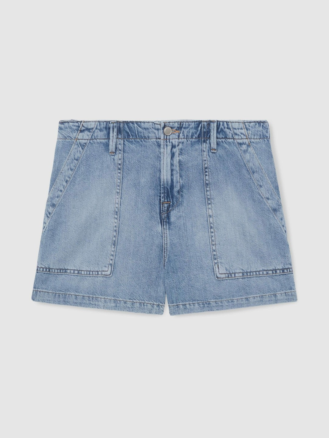 Good American Denim Shorts With Linen in Indigo Blue Women | Reiss