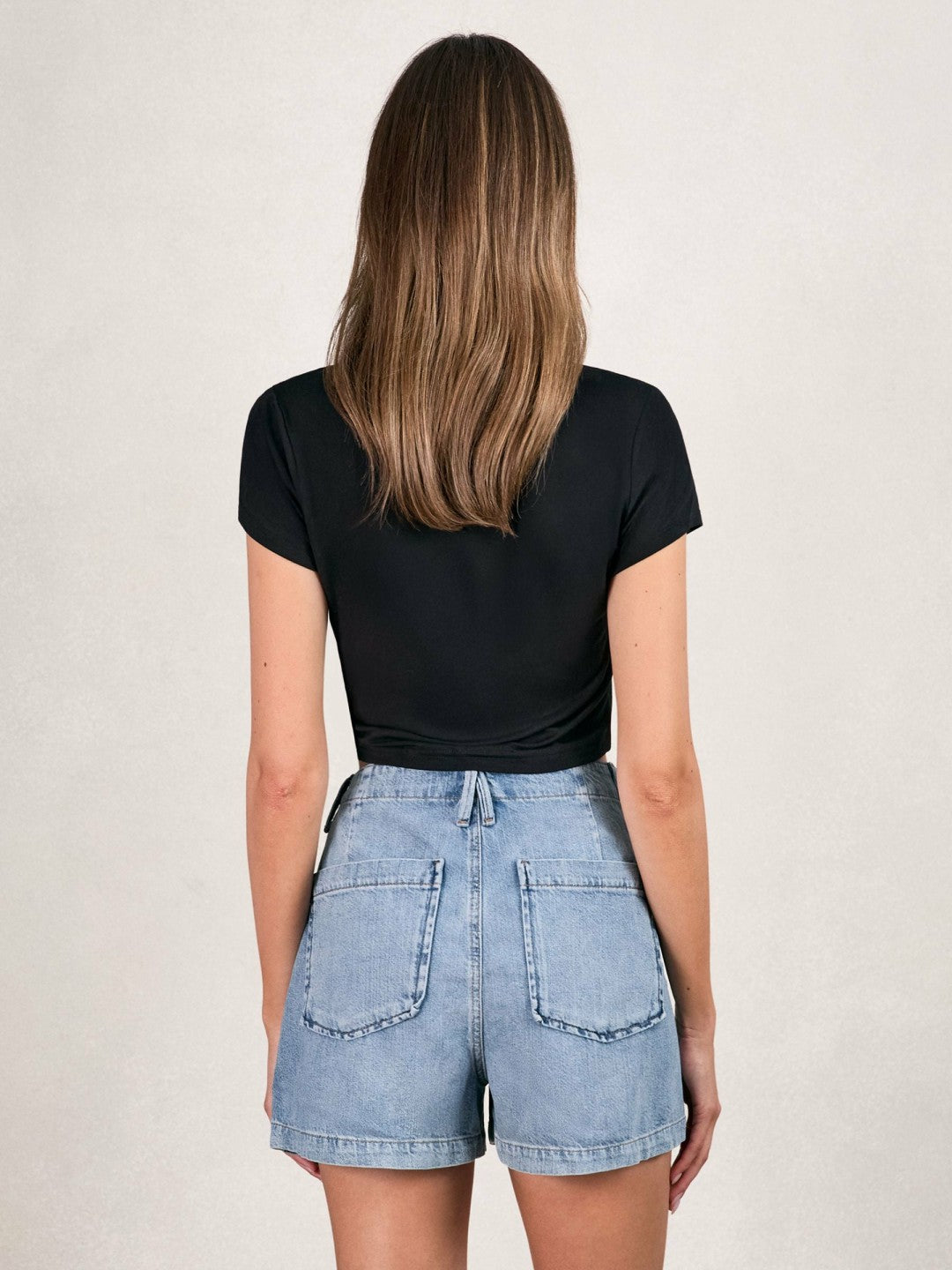 Good American Denim Shorts With Linen in Indigo Blue Women | Reiss