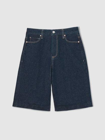 Paige Denim Bermuda Shorts in Navy Women | Reiss