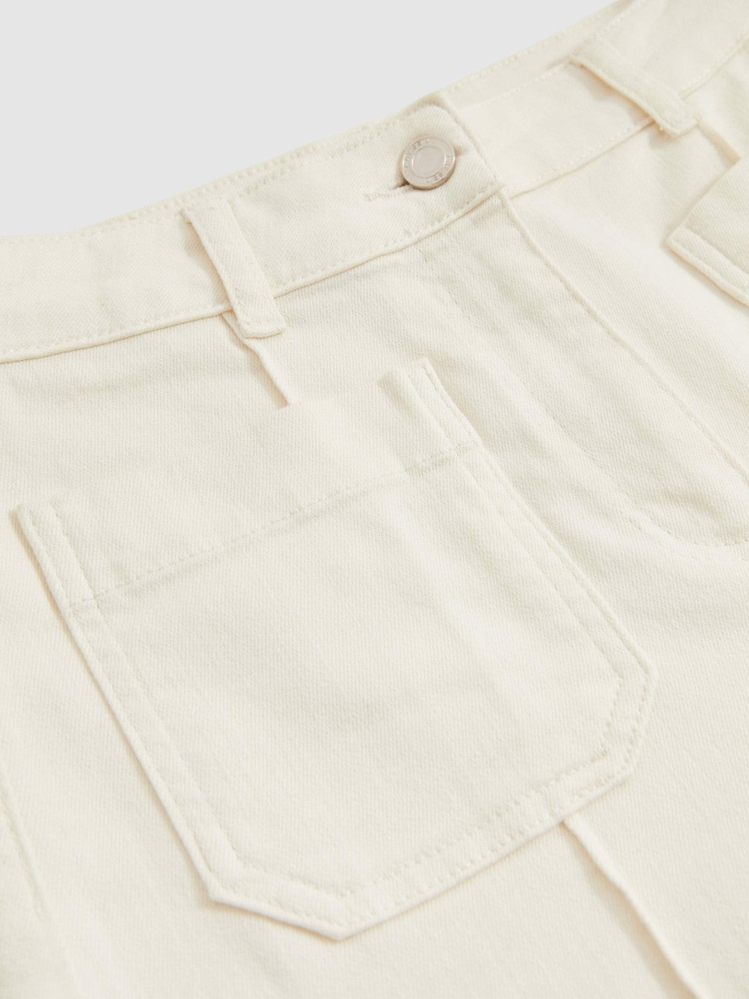 Petite Patch-Pocket Flared Jeans in Ecru Women | Reiss
