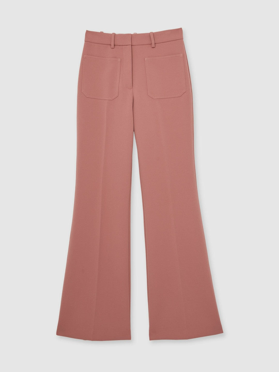 Twill Patch-Pocket Flared Trousers in Pink Women | Reiss