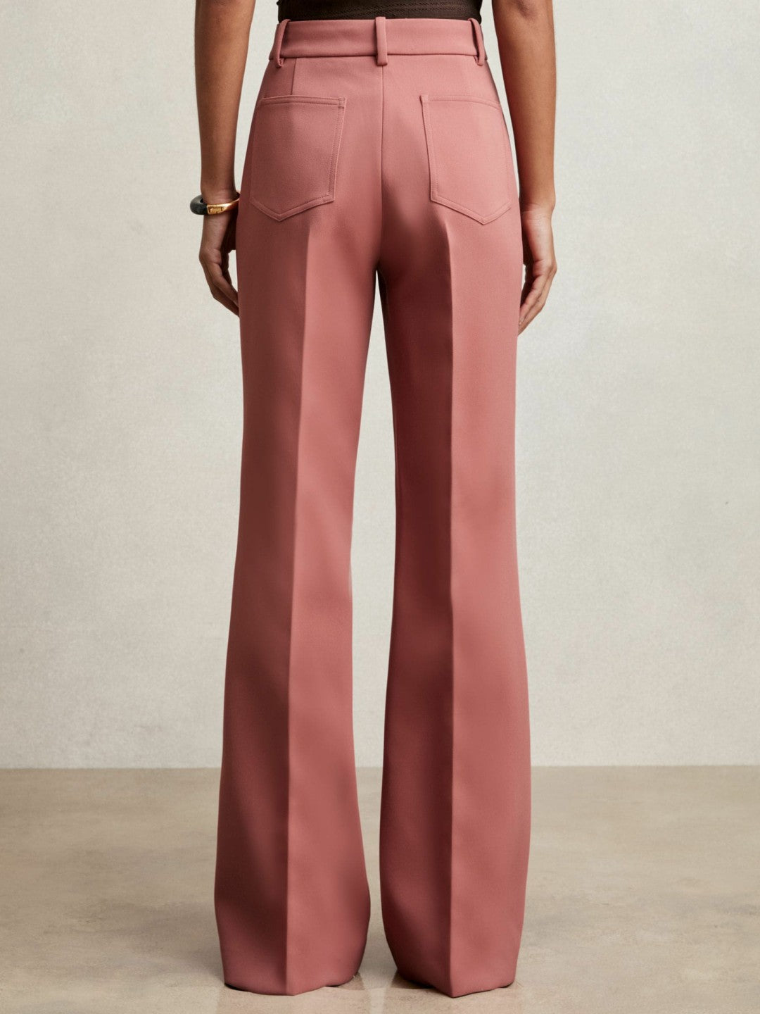 Twill Patch-Pocket Flared Trousers in Pink Women | Reiss