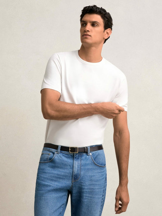 Stretch-Cotton Crew-Neck T-Shirt in White Men | Reiss