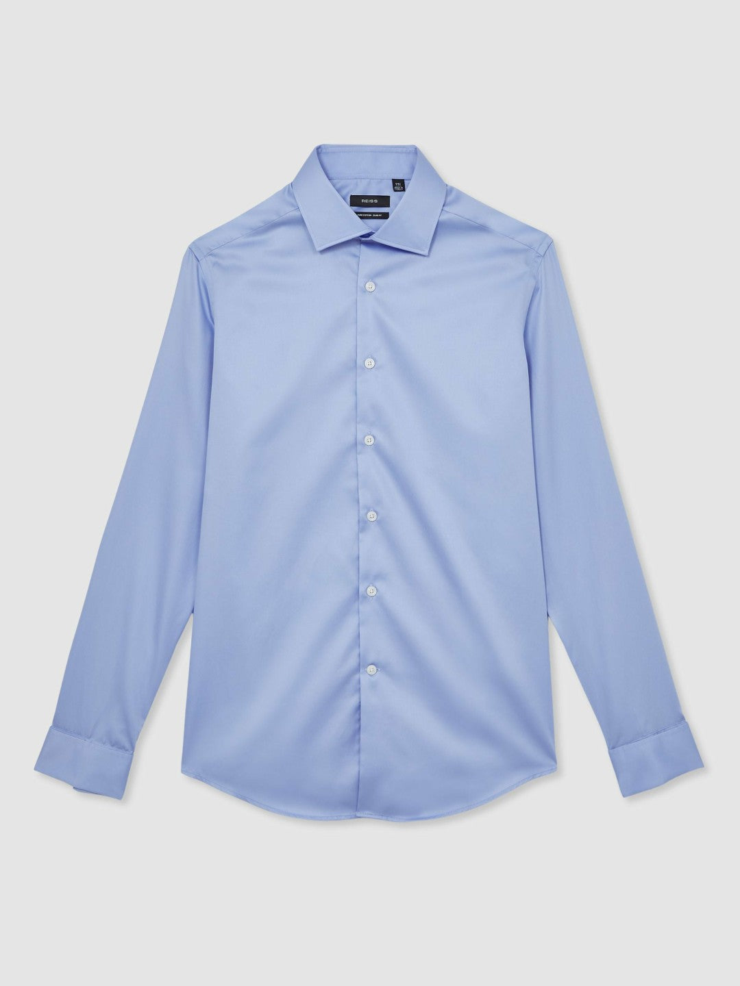 Slim Fit Slim-Fit Cotton-Sateen Shirt in Mid Blue Men | Reiss