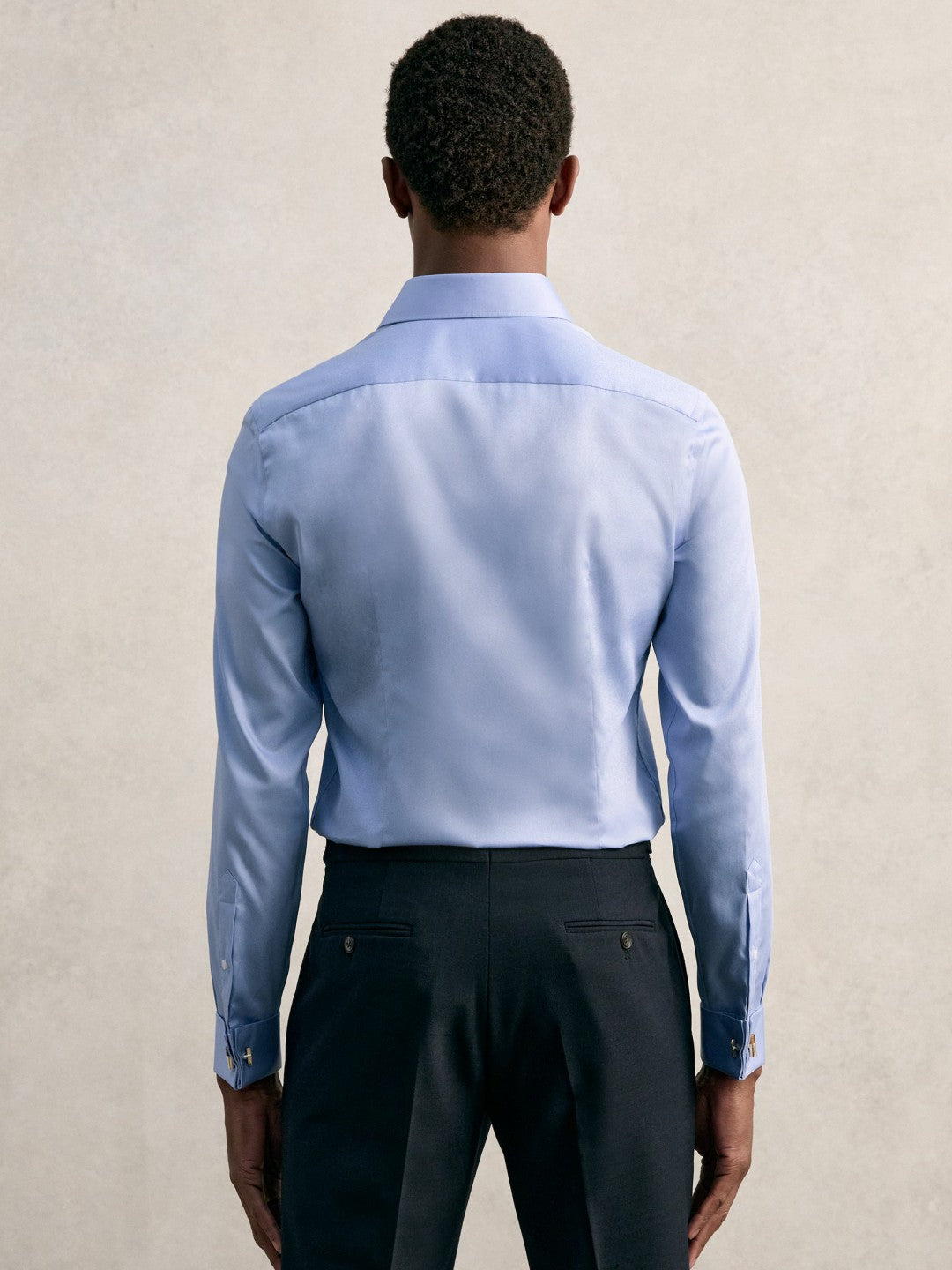 Slim Fit Slim-Fit Cotton-Sateen Shirt in Mid Blue Men | Reiss