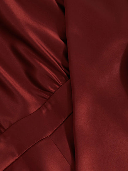 Satin Cape-Sash Jumpsuit in Dark Red Women | Reiss