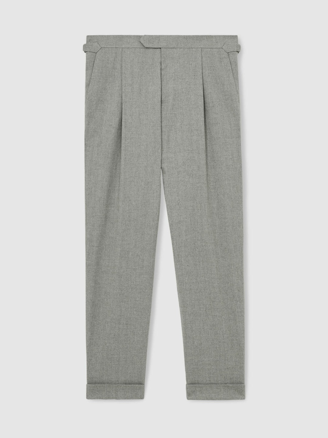 Regular Fit Herringbone Trousers With Cotton in Grey Men | Reiss