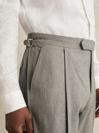 Regular Fit Herringbone Trousers With Cotton in Grey Men | Reiss