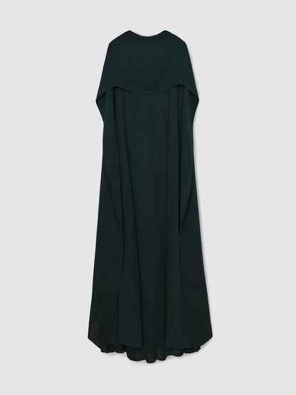 Petite Crepe Cape Maxi Dress in Teal Green Women | Reiss