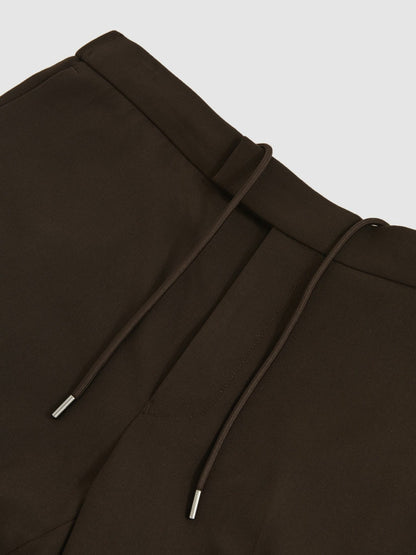 Slim-Fit Internal-Drawstring Trousers in Brown Men | Reiss