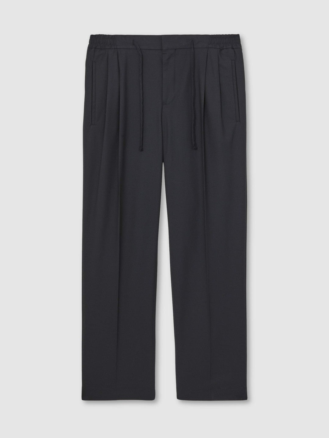 Relaxed-Fit Twill Drawstring Trousers in Navy Men | Reiss