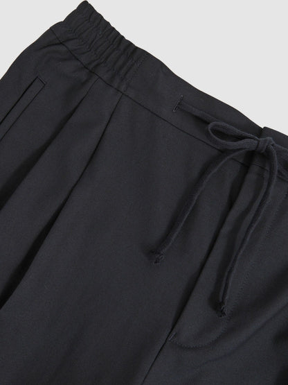 Relaxed-Fit Twill Drawstring Trousers in Navy Men | Reiss