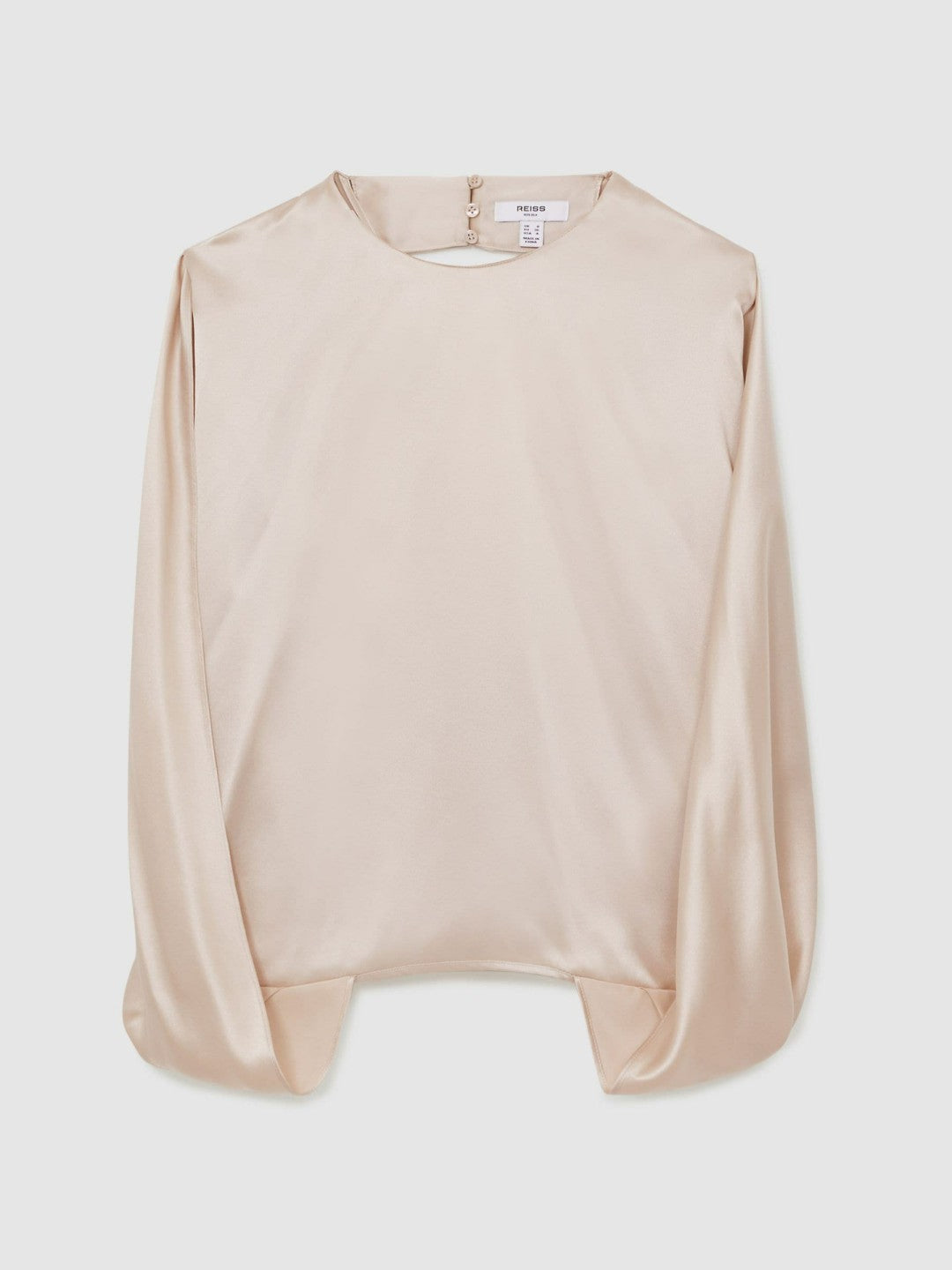 Silk Draped Sleeveless Top in Champagne Neutral Women | Reiss