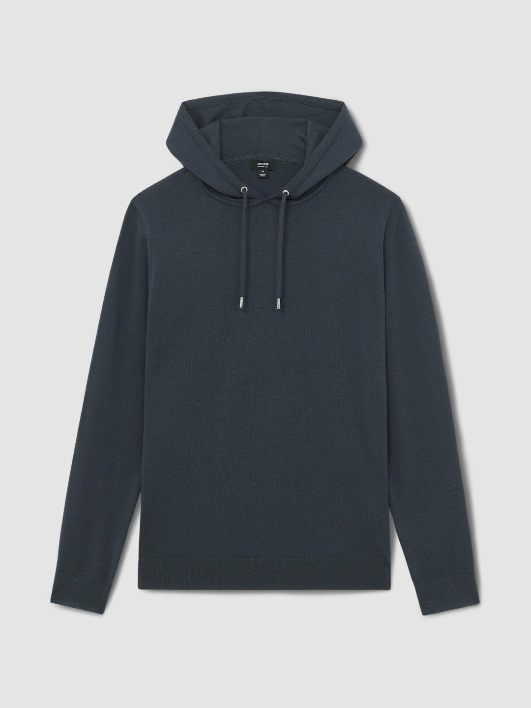 Merino Wool Drawstring Hoodie in Midnight Navy Men | Reiss