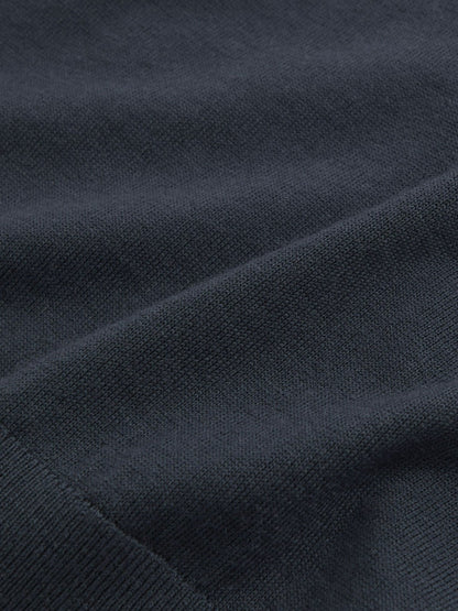 Merino Wool Drawstring Hoodie in Midnight Navy Men | Reiss