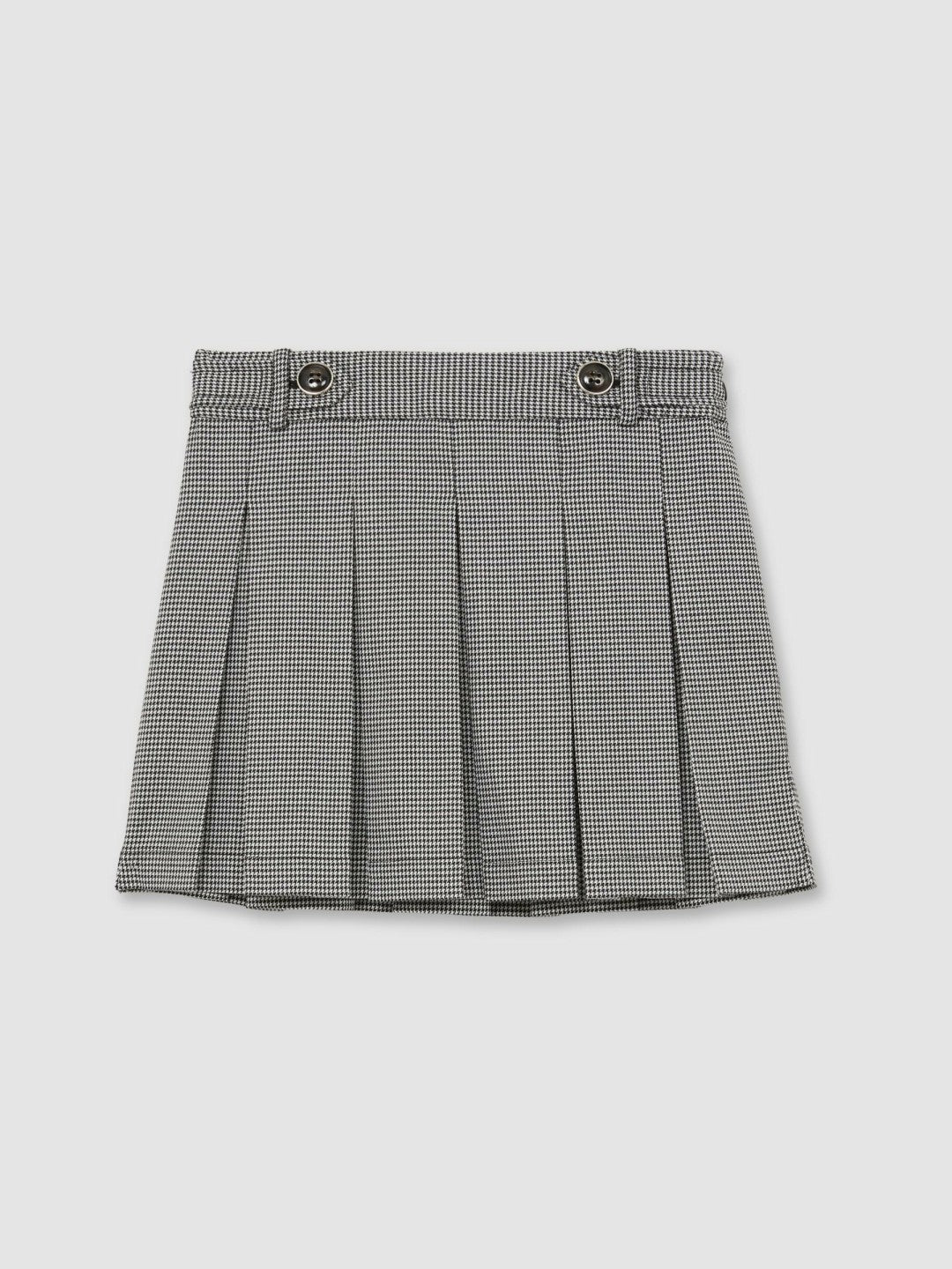 Houndstooth Check Pleated Skirt in Black/White Children & Baby | Reiss