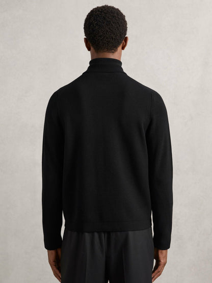Four-Pocket Zip-Through Cardigan in Black Men | Reiss