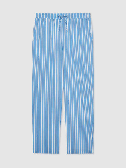 | Ché Poplin Stripe Trousers in Bright Blue/White Men | Reiss