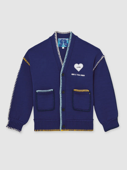 | Tom Daley Lover Knit Cardigan in Navy Blue Men | Reiss