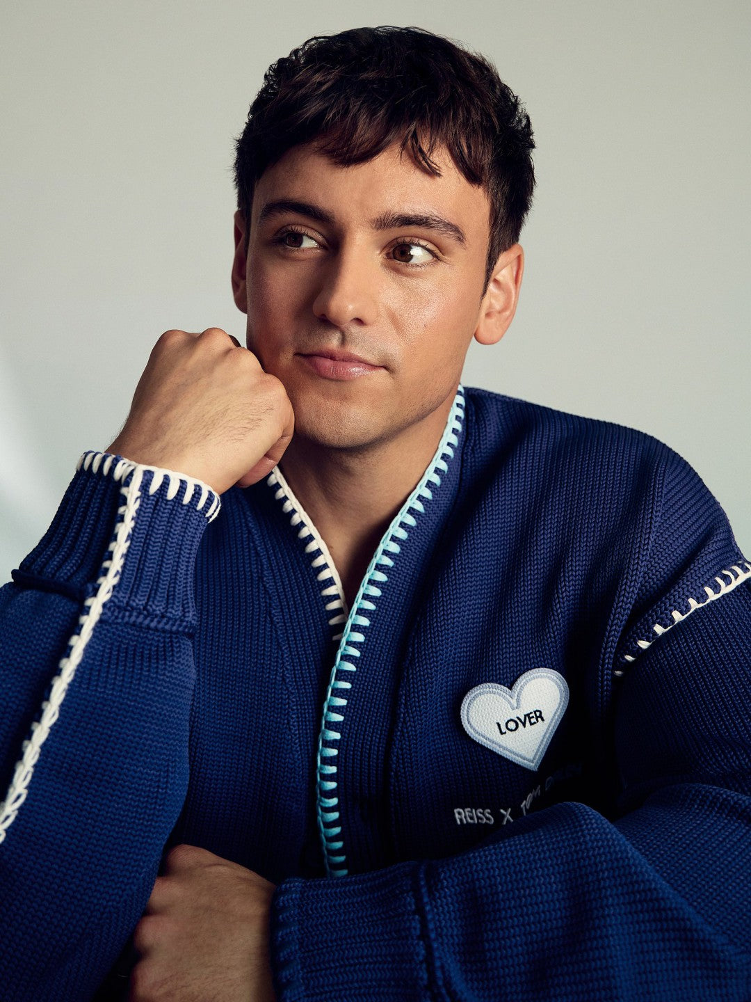 | Tom Daley Lover Knit Cardigan in Navy Blue Men | Reiss