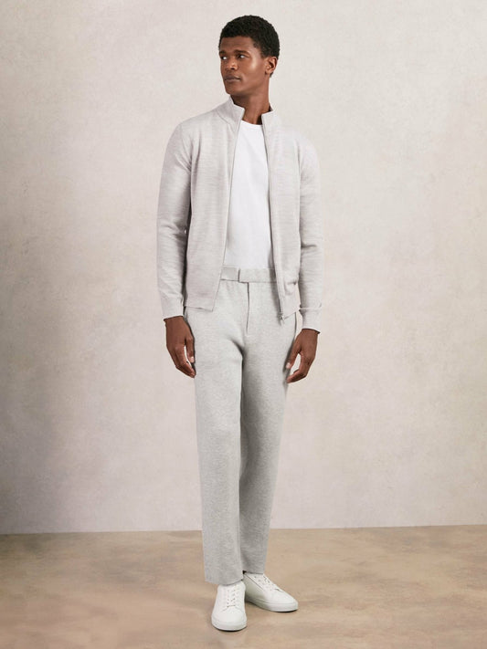 Tapered Knitted Trousers in Soft Grey Men | Reiss