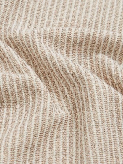 Cotton-Blend Stripe Polo Shirt in Ecru/Taupe Brown Men | Reiss