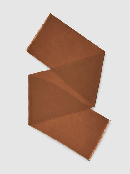 Wool-Cashmere Lightweight Scarf in Camel Women | Reiss