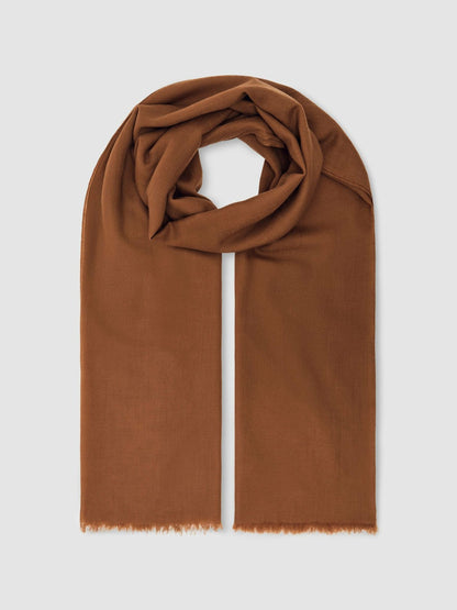 Wool-Cashmere Lightweight Scarf in Camel Women | Reiss