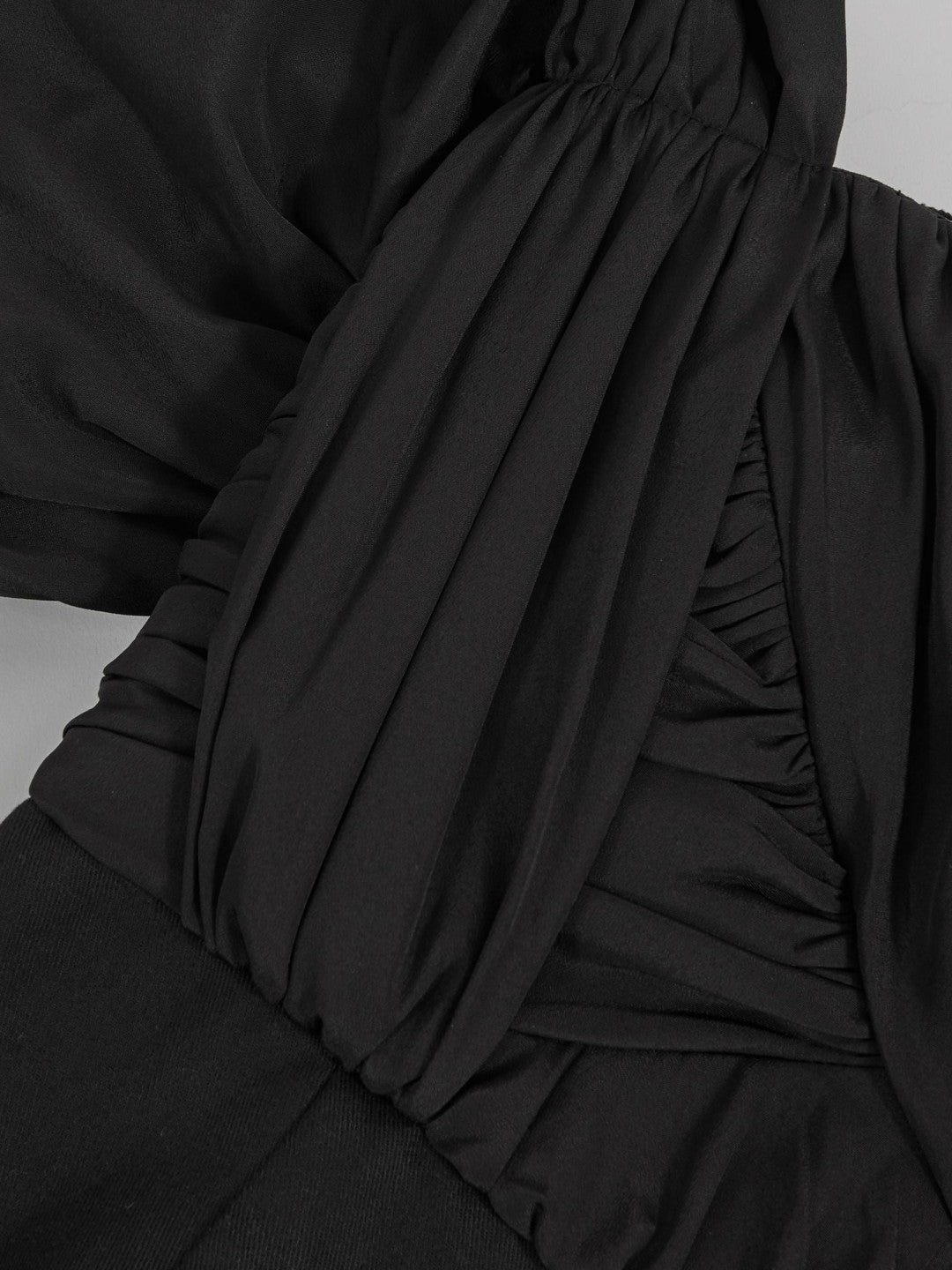 Bardot Sculpted Bodice Midi Dress With Linen in Black Women | Reiss
