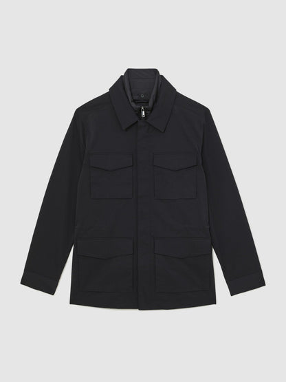Removable-Gilet Safari Jacket in Navy Men | Reiss