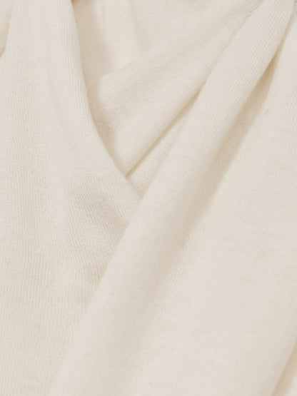 Wool Scarf-Tie Draped Jumper in Cream Women | Reiss