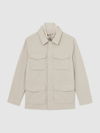 Removable-Gilet Safari Jacket in Stone Men | Reiss