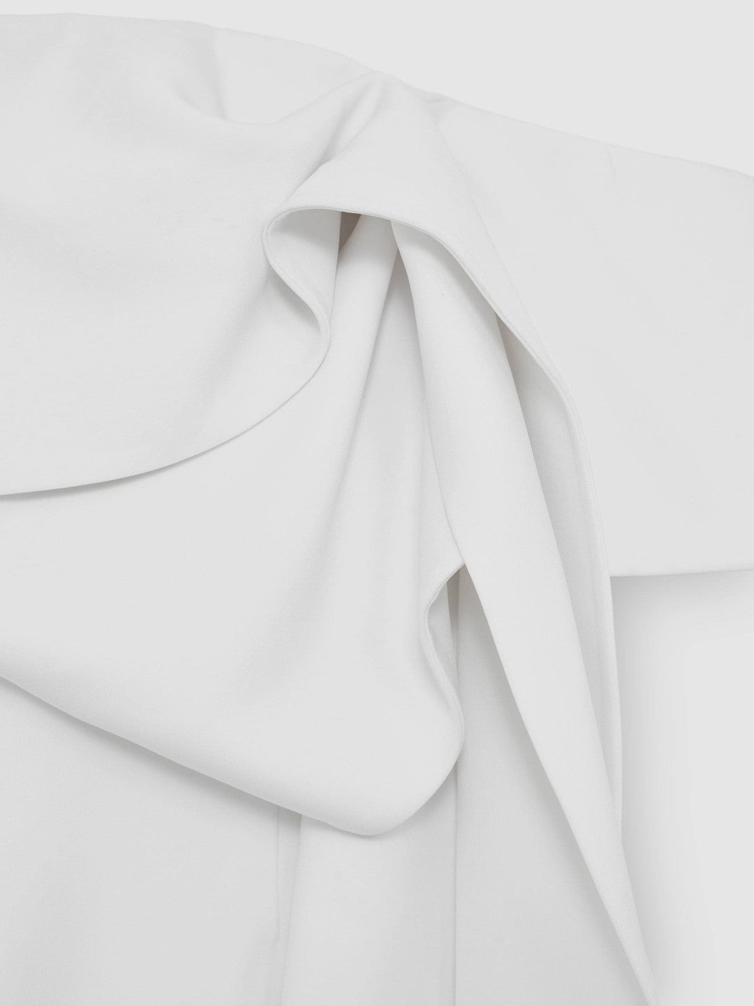 Sculptural Off-Shoulder Mini Dress in Ivory Women | Reiss
