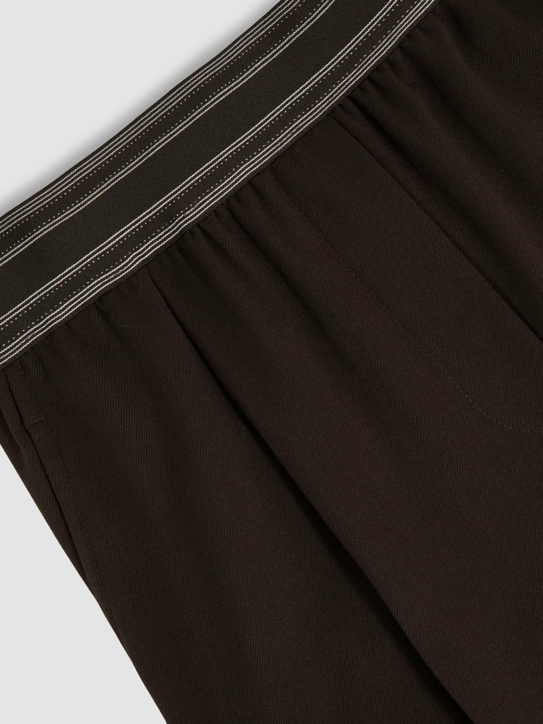 Petite Wide-Leg Contrast-Waistband Trousers in Chocolate Brown Women | Reiss