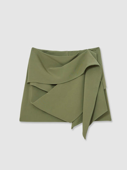 Sculptural Mini Skirt in Green Women | Reiss