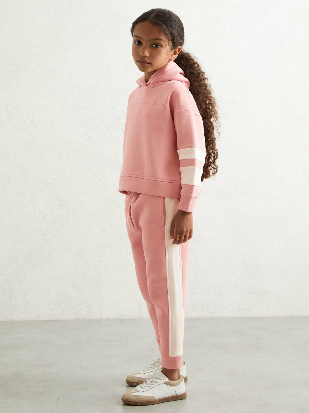 Cotton-Blend Joggers and Hoodie Set in Rose Children & Baby | Reiss