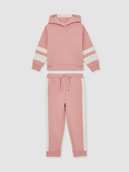 Cotton-Blend Joggers and Hoodie Set in Rose Children & Baby | Reiss
